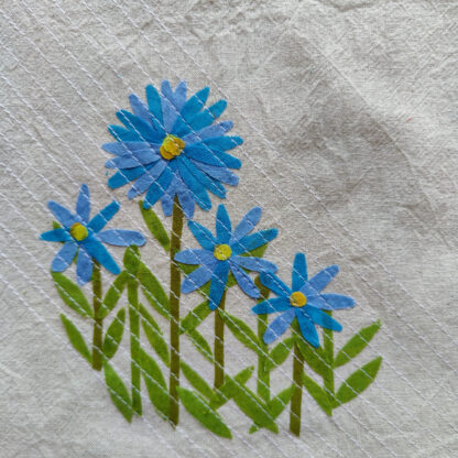 Calyz Blue Daisy Tea towel (single piece) - Image 3